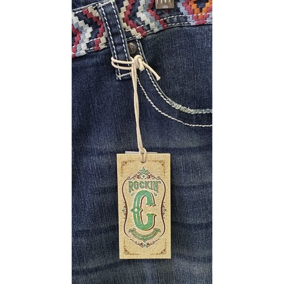 Rockin C Jeans ~ New with tags ~ Distressed Denim Blue ~ Sz 34 - Picture 5 of 11